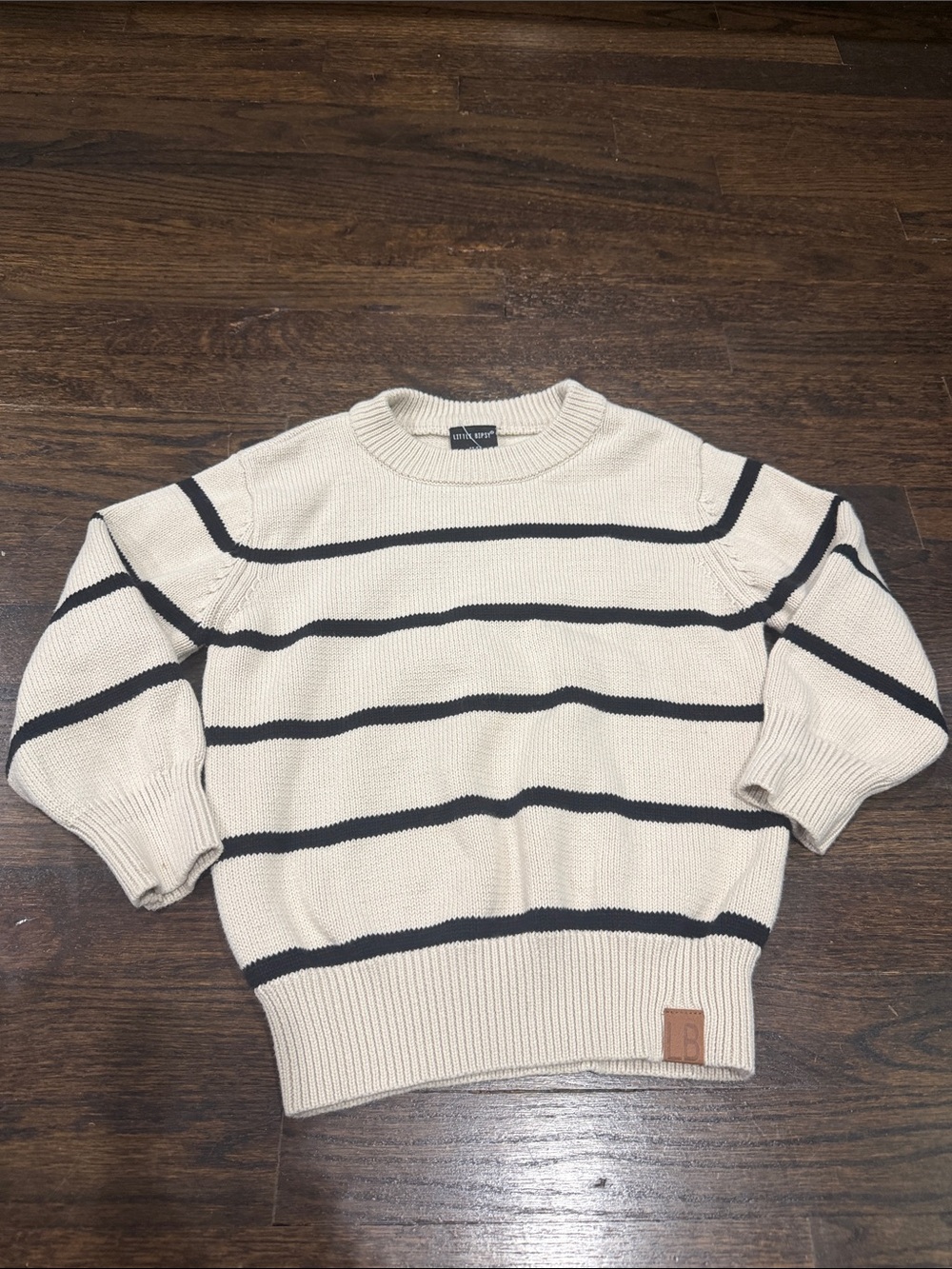 Little Bipsy Cream & Black Striped Crewneck Sweater